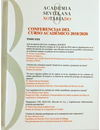 Anales Academia Sevillana del Notariado. Tomo XXX (2018-2020)