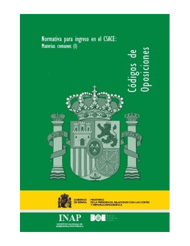 Normativa para ingreso en el CSAC. Materias comunes I. Cinco tomos