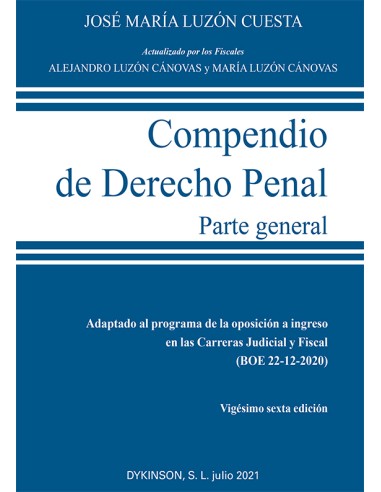 Compendio de Derecho Penal. Parte General. Edición 2022