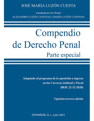 Compendio de Derecho Penal. Parte Especial. Edición 2022