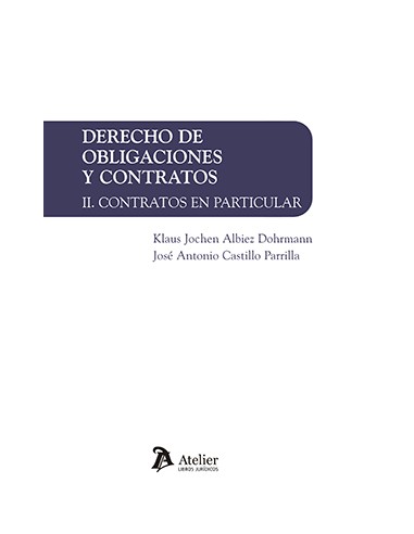 Derecho de Obligaciones y Contratos II. Contratos en particular