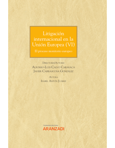 Litigación internacional en la Unión Europea VI. El proceso monitorio europeo