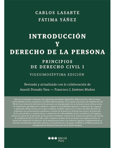 Principios de Derecho civil Tomo I. Introducción y Derecho de la persona