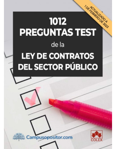 1012 preguntas test de la Ley de Contratos del Sector Público