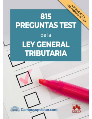 815 preguntas test de la Ley General Tributaria