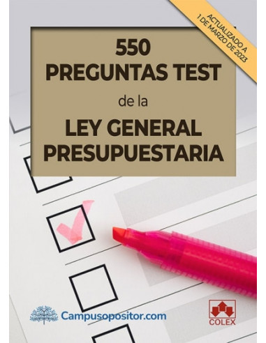 550 preguntas test de la Ley General Presupuestaria