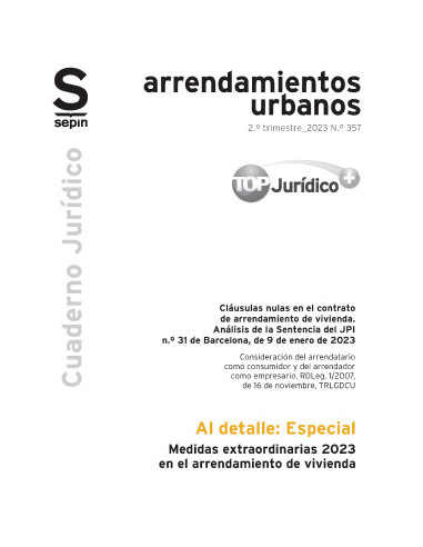 Medidas extraordinarias 2023 en el arrendamiento de vivienda