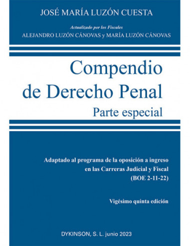 Compendio de Derecho Penal. Parte Especial. Edición 2023