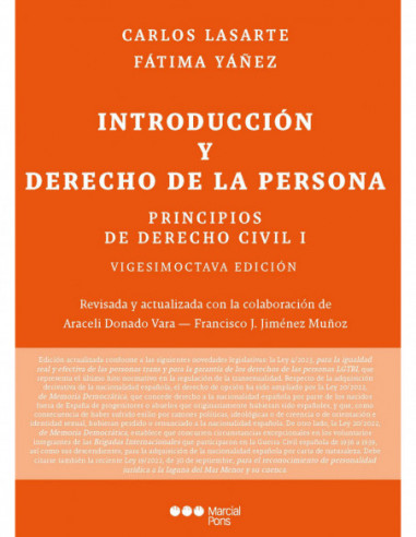 Principios de Derecho civil. Tomo I. Introducción y Derecho de la persona