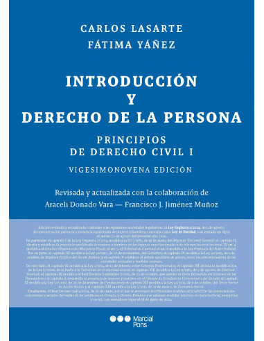 Principios de Derecho civil. Tomo I. Introducción y Derecho de la persona