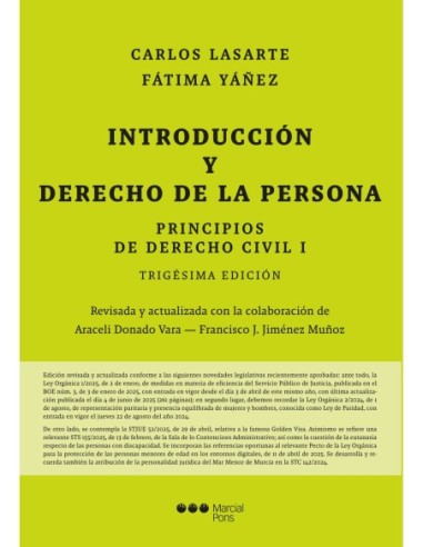 Principios de Derecho civil. Tomo I. Introducción y Derecho de la persona